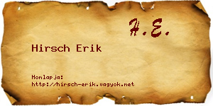 Hirsch Erik névjegykártya