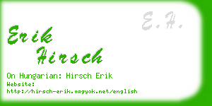 erik hirsch business card